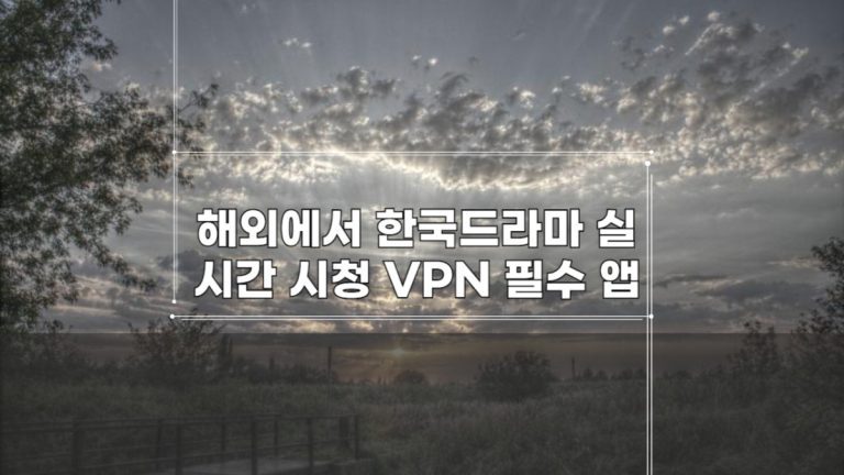 해외에서 한국드라마 실시간 시청 VPN 필수 앱